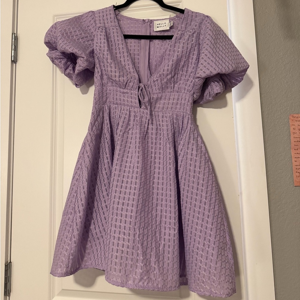 Hello Molly Lavender Textured Dress